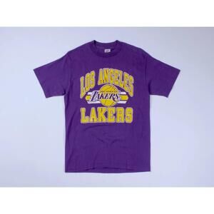 Mens Lakers Los Angeles Trench 80S Made In Usa Purple T-Shirt Size L
